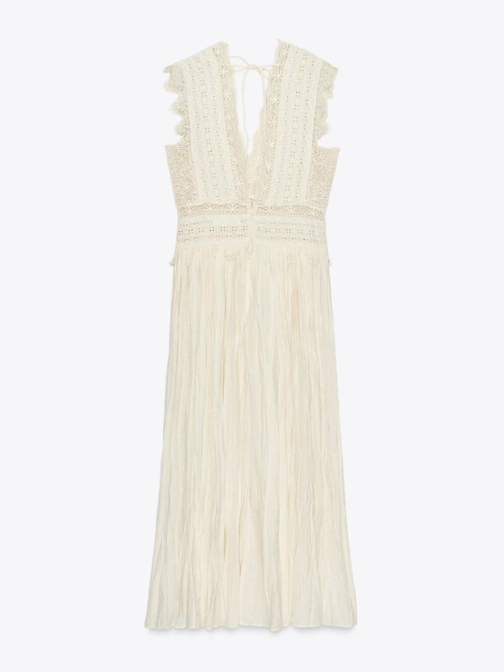 ZARA ZW Collection Ecru Strappy Lace Midi Dress Sz M Bloggers Fave 6895/249 NWT - Picture 15 of 16